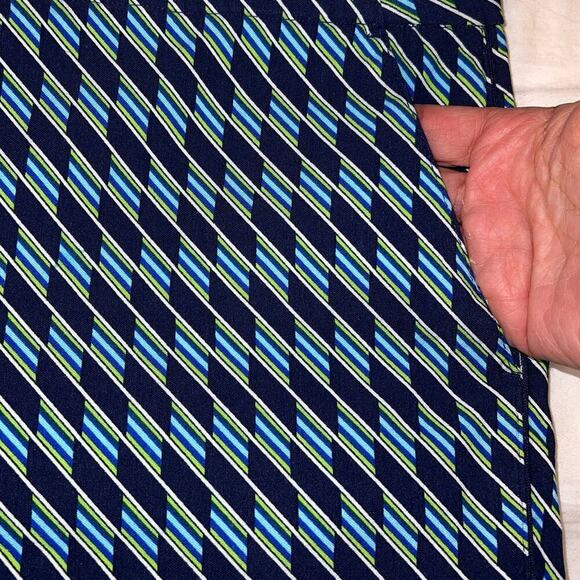 EPNY Golf Tricolor Dash Diagonal Shorts Inky Blue Multi Fitted Stretch Size M - Picture 5 of 12